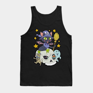 The Witches Cat Halloween Gift Tank Top